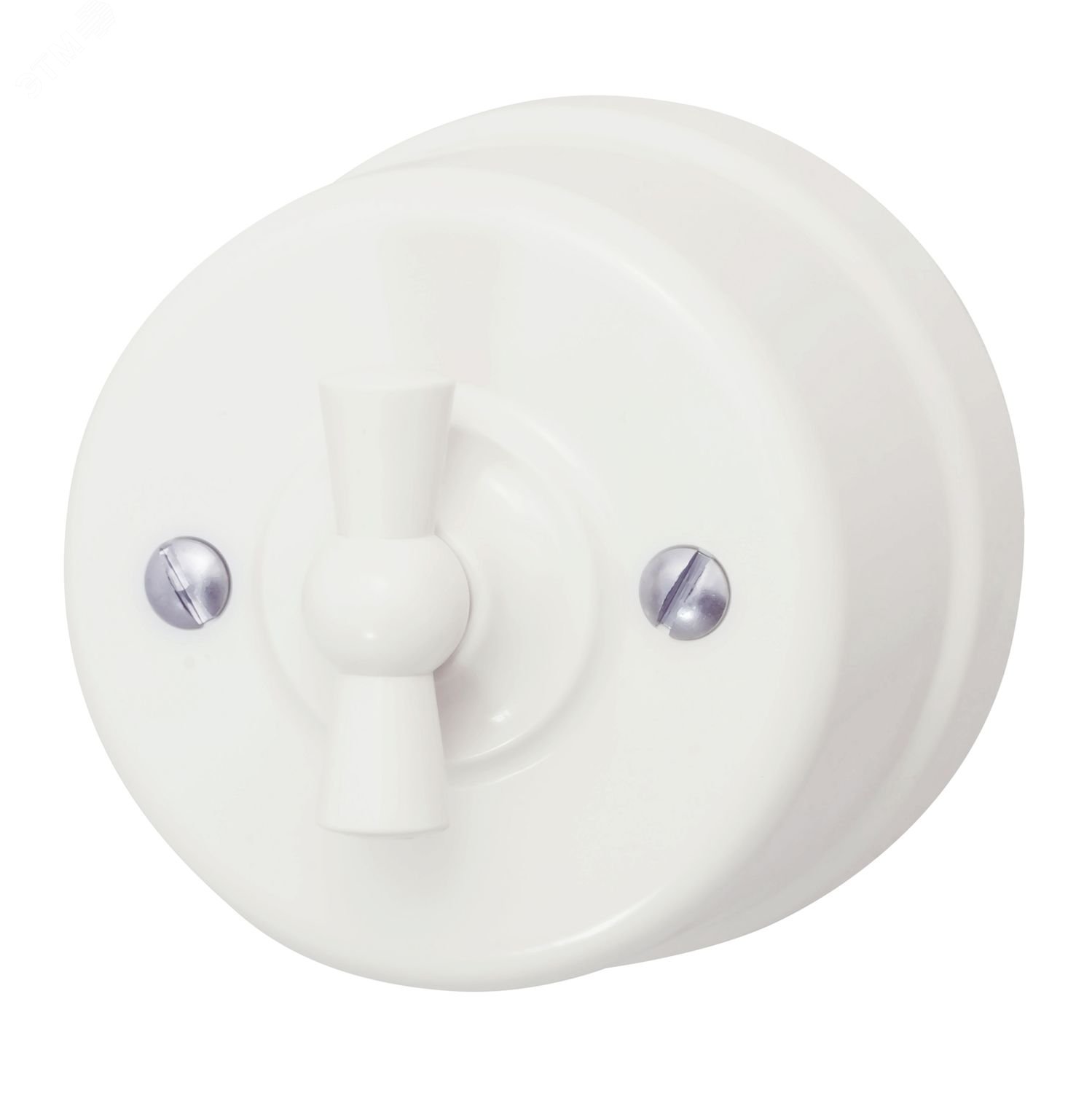 Изображение товара Выключатель проходной одноклавишный Bironi, пластик, слоновая кость, IP20