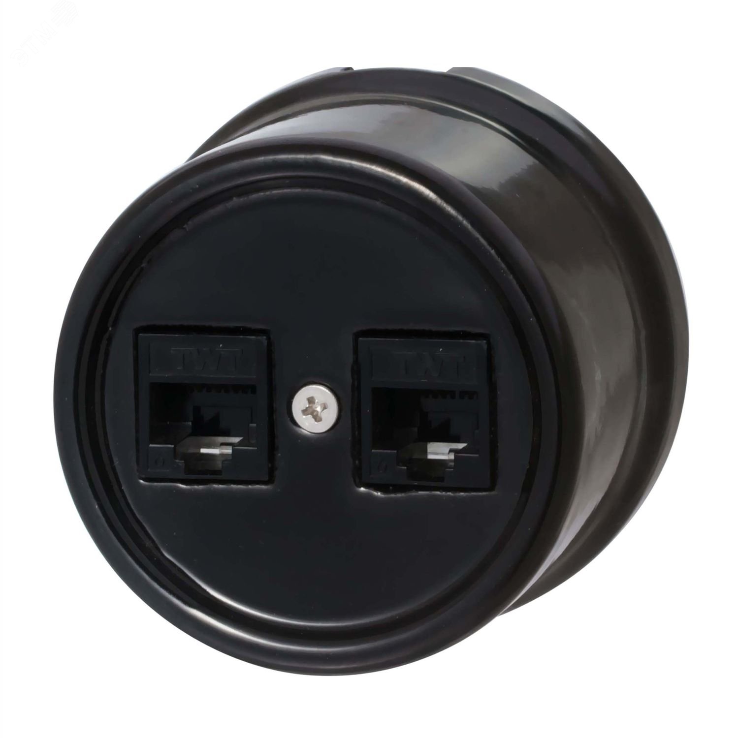 Изображение товара Розетка Лизетта RJ45 черная керамическая наружная