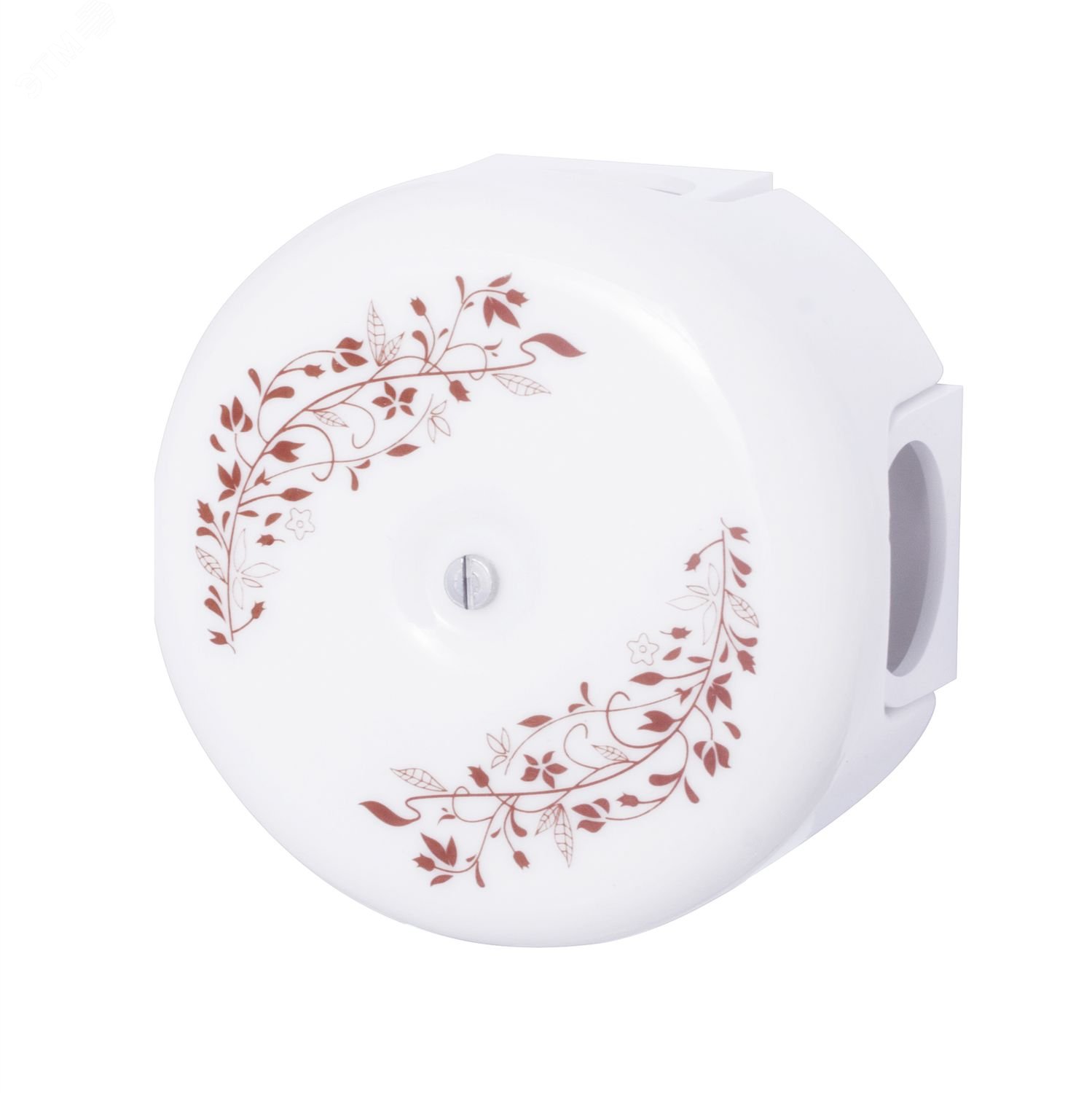 Изображение товара Распределительная коробка Bironi 78 мм керамика белая декор с кабельными вводами