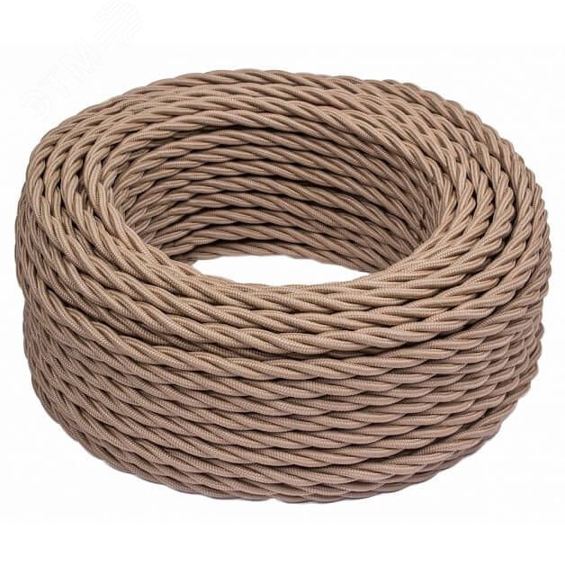 Изображение товара Ретро провод 3х2.5 капучино 50м для стационарных электросетей