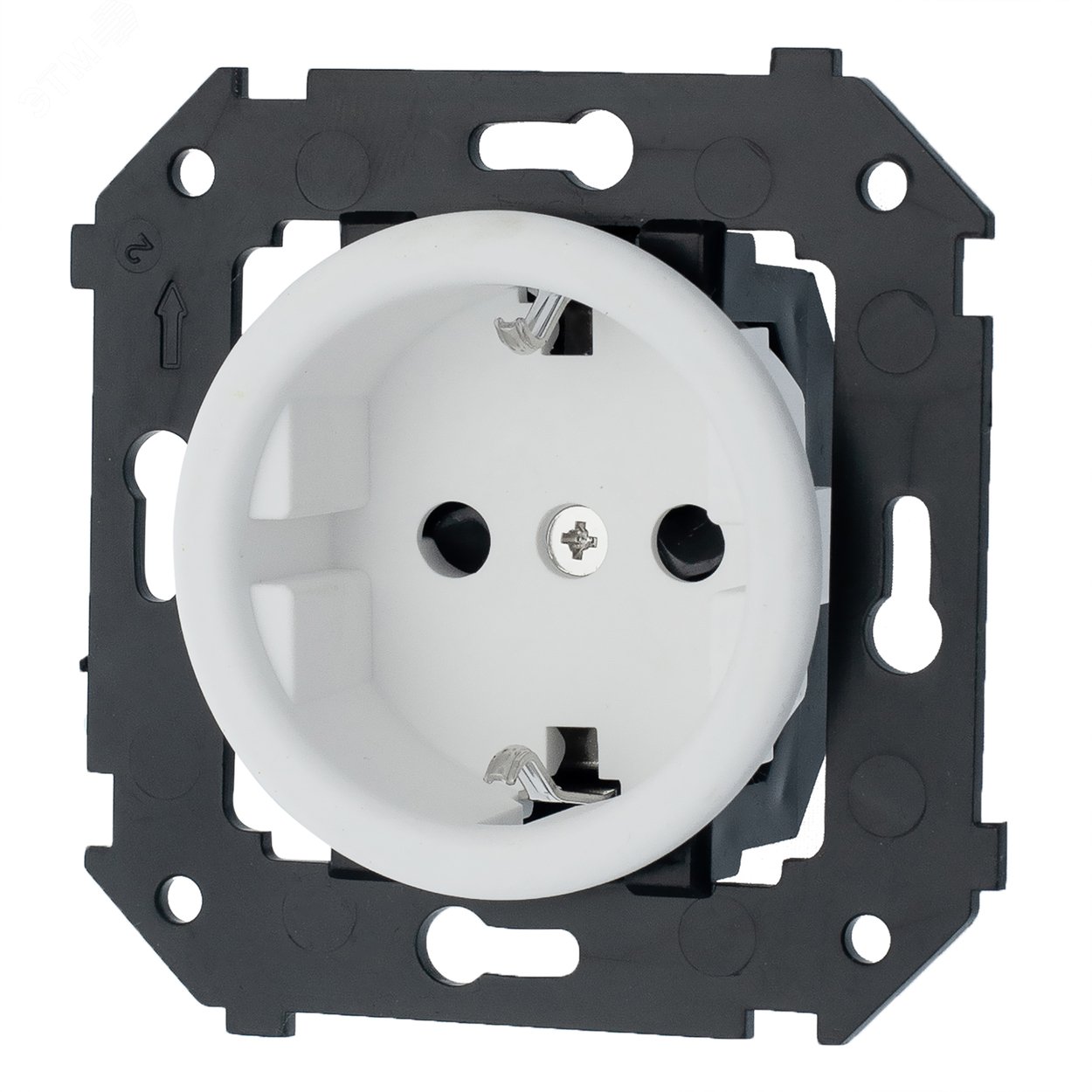 Изображение товара Розетка с заземлением Bironi для скрытого монтажа белый матовый