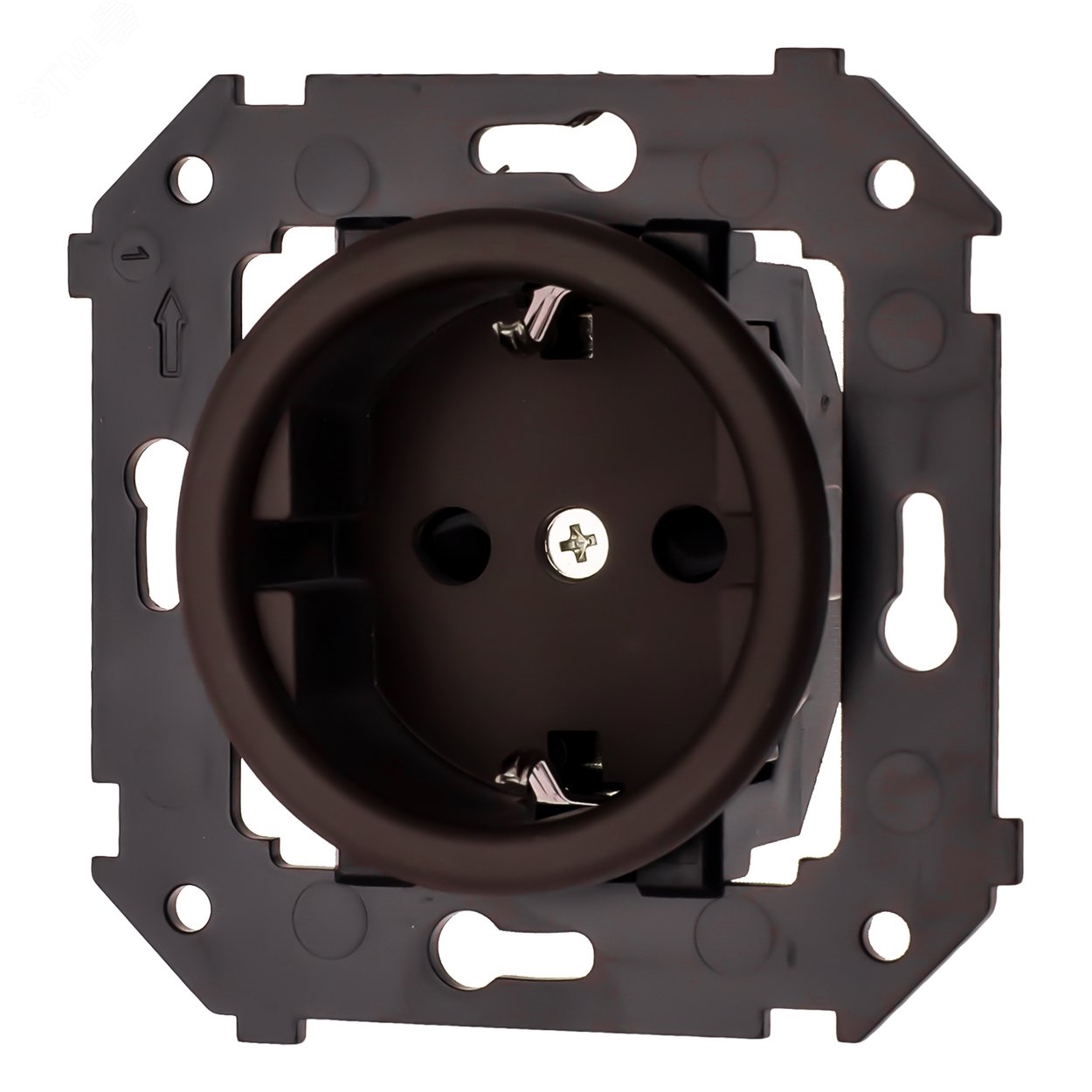 Изображение товара Розетка с заземлением Bironi Коричневая матовая скрытый монтаж IP20