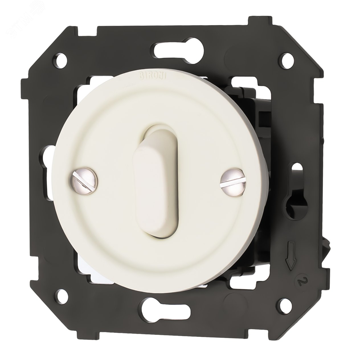 Изображение товара Выключатель 1-кл., пластик, Слоновая кость матовый, скрытый монтаж от Bironi