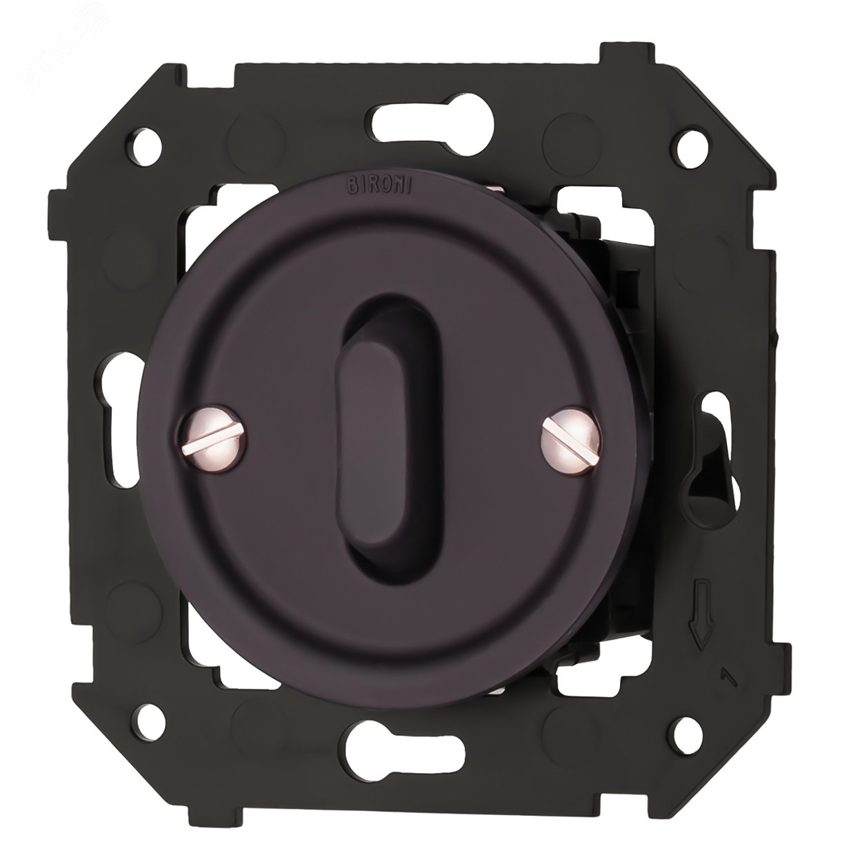 Изображение товара Выключатель 1-кл, пластик, коричневый матовый, монтаж скрытый, Bironi