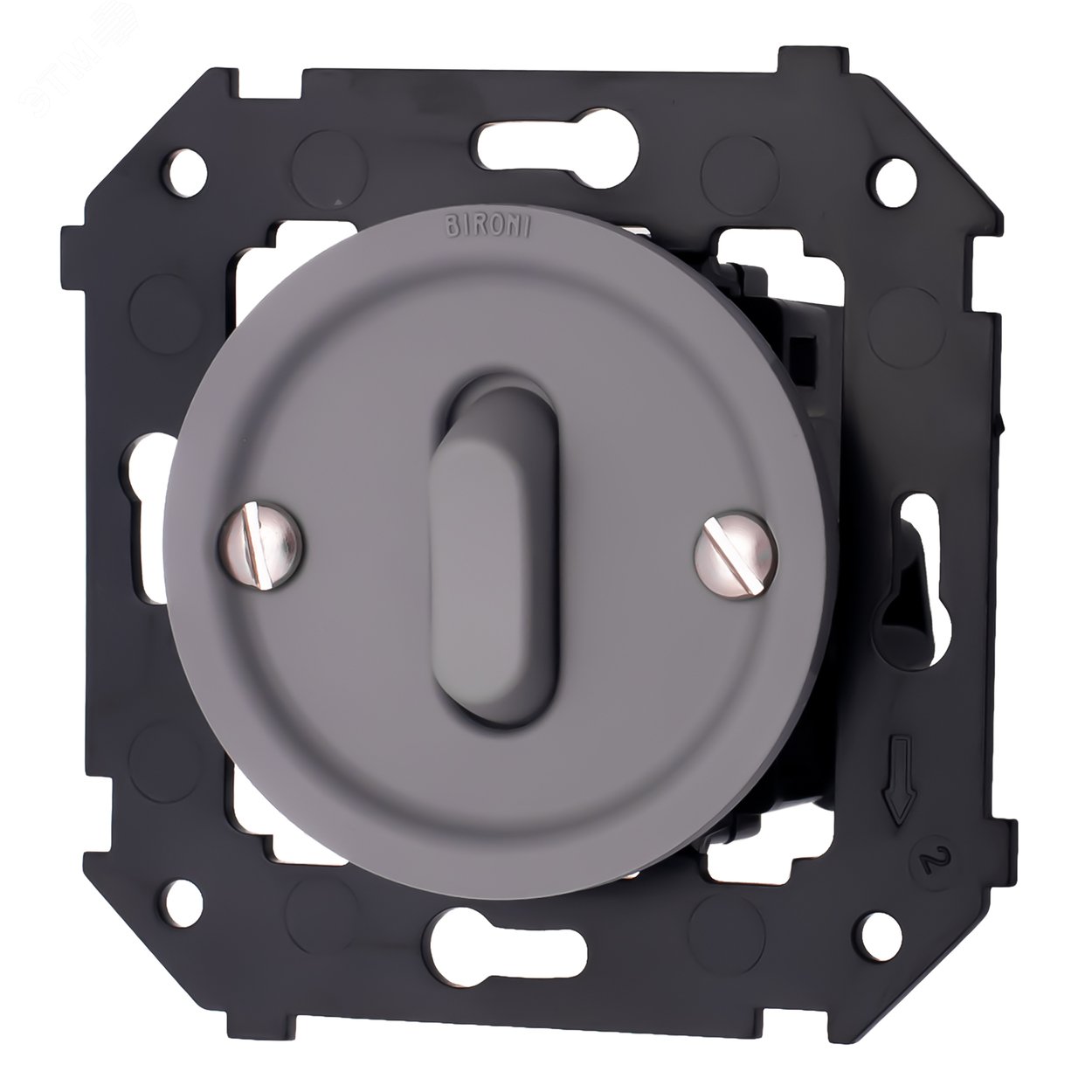 Изображение товара Выключатель 1-кл., пластик, Титан матовый, скрытый монтаж, Bironi