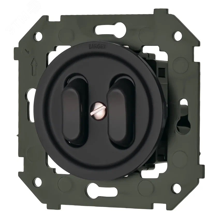 Изображение товара Двухклавишный выключатель Bironi из пластика коричневый матовый стильный надежный