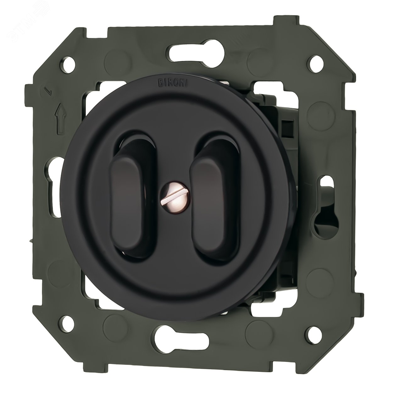 Изображение товара Выключатель 2-кл, пластик, коричневый матовый для скрытого монтажа Bironi