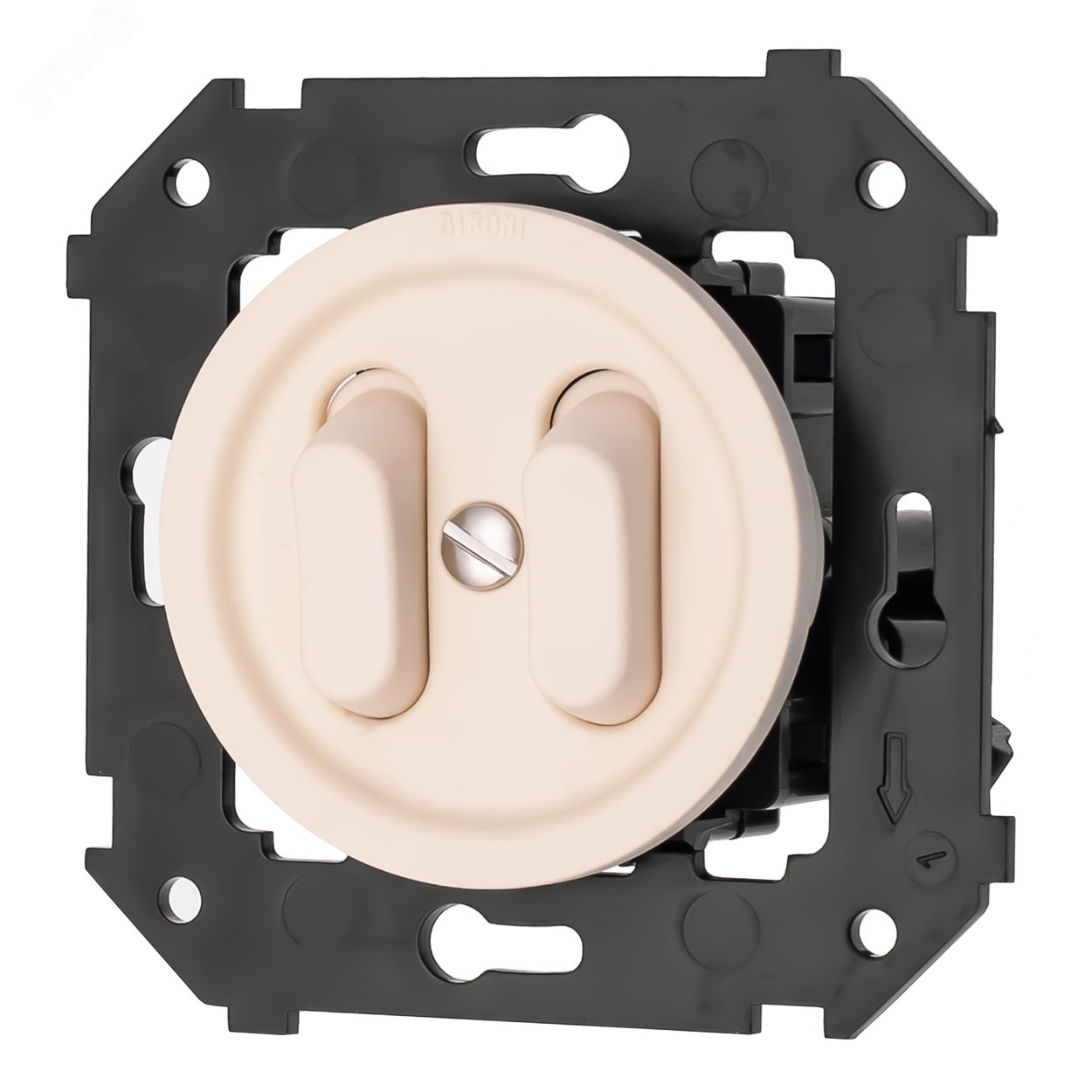 Изображение товара Выключатель 2-клавишный Bironi, Золотой, Скрытый монтаж