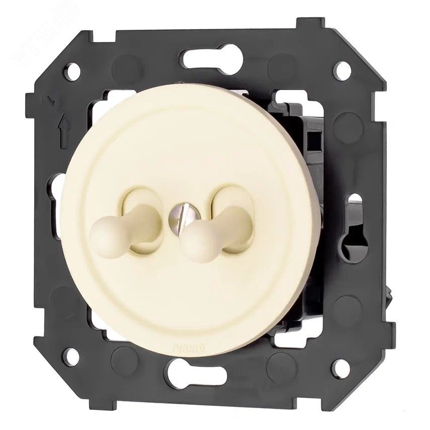 Изображение товара Двухтумблерный выключатель Bironi пластик светло-бежевый IP20