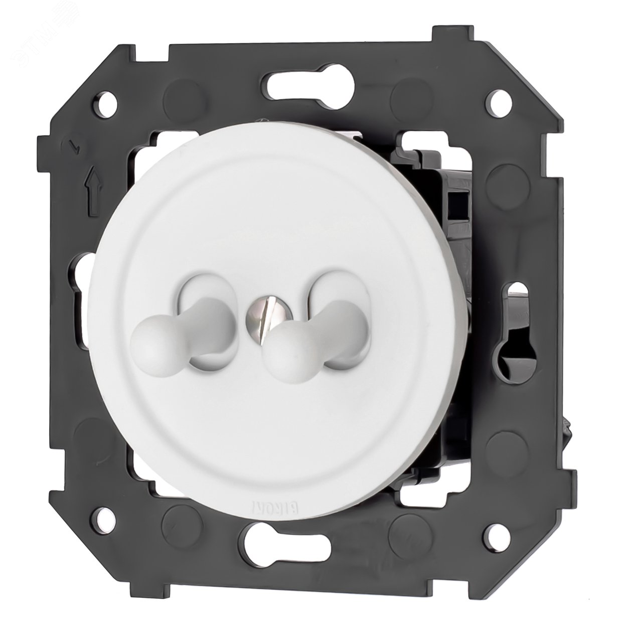 Изображение товара Выключатель 2-кл. белый матовый для скрытого монтажа Bironi