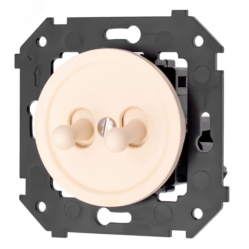 Изображение товара Выключатель Bironi двухтумблерный Песочное Золото матовый