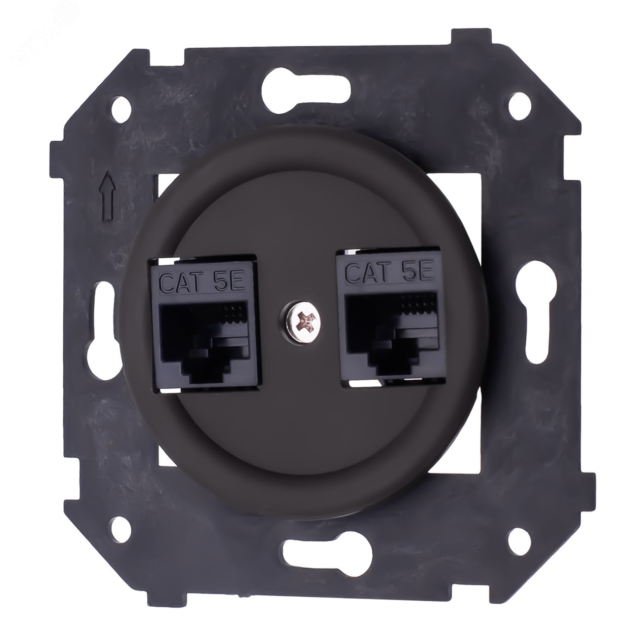 Изображение товара Розетка двойная компьютерная механизм с накладкой коричневый Bironi