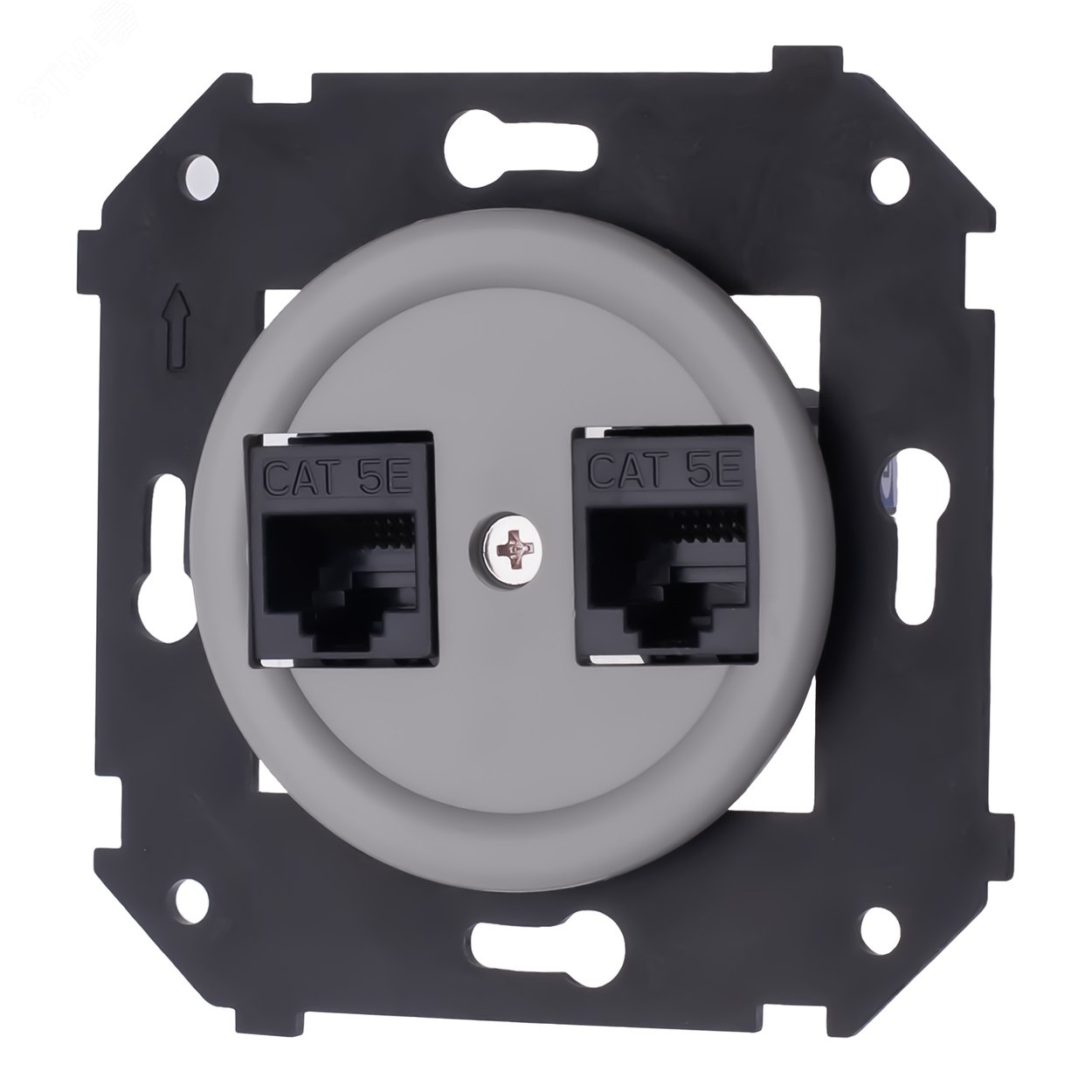 Изображение товара Розетка компьютерная двойная механизм и накладка Титан Bironi скрытого монтажа