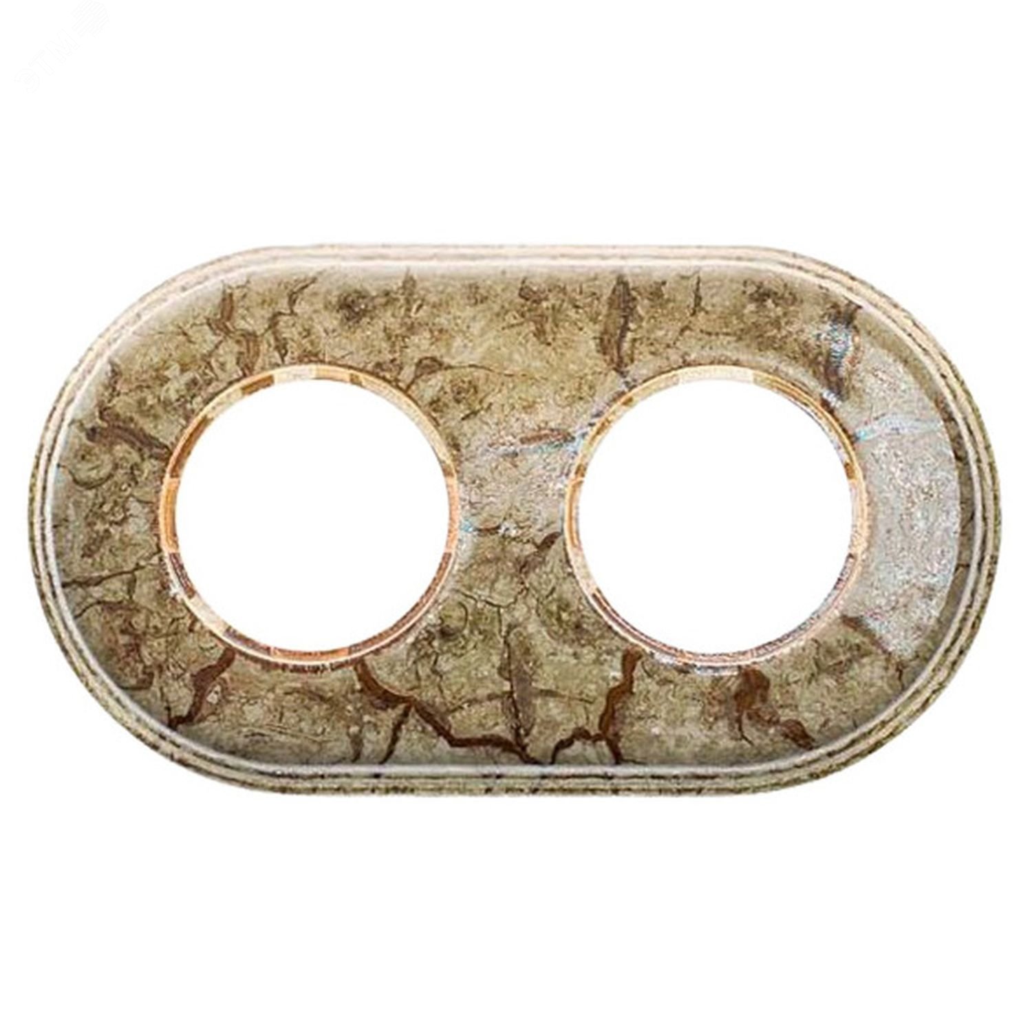 Изображение товара Рамка 2 постовая из керамики Bironi в стиле ретро, многоцветная