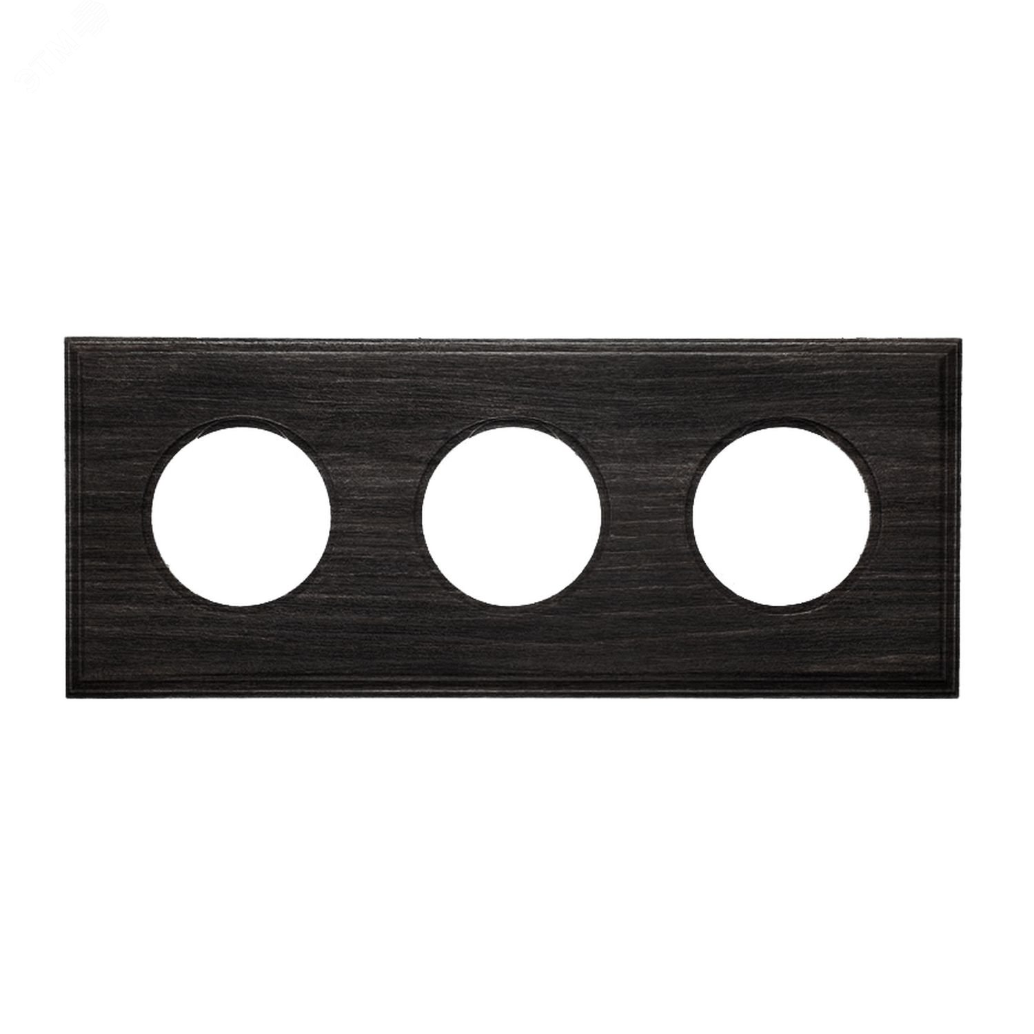 Изображение товара Рамка 3-х постовая Bironi в угольно-черном цвете для скрытого монтажа