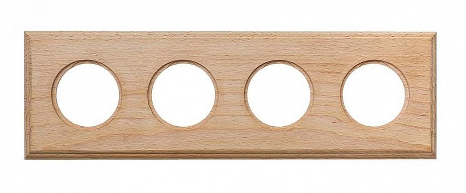 Изображение товара Рамка 4-х постовая для скрытого монтажа Bironi стиль Ретро из дерева Бук