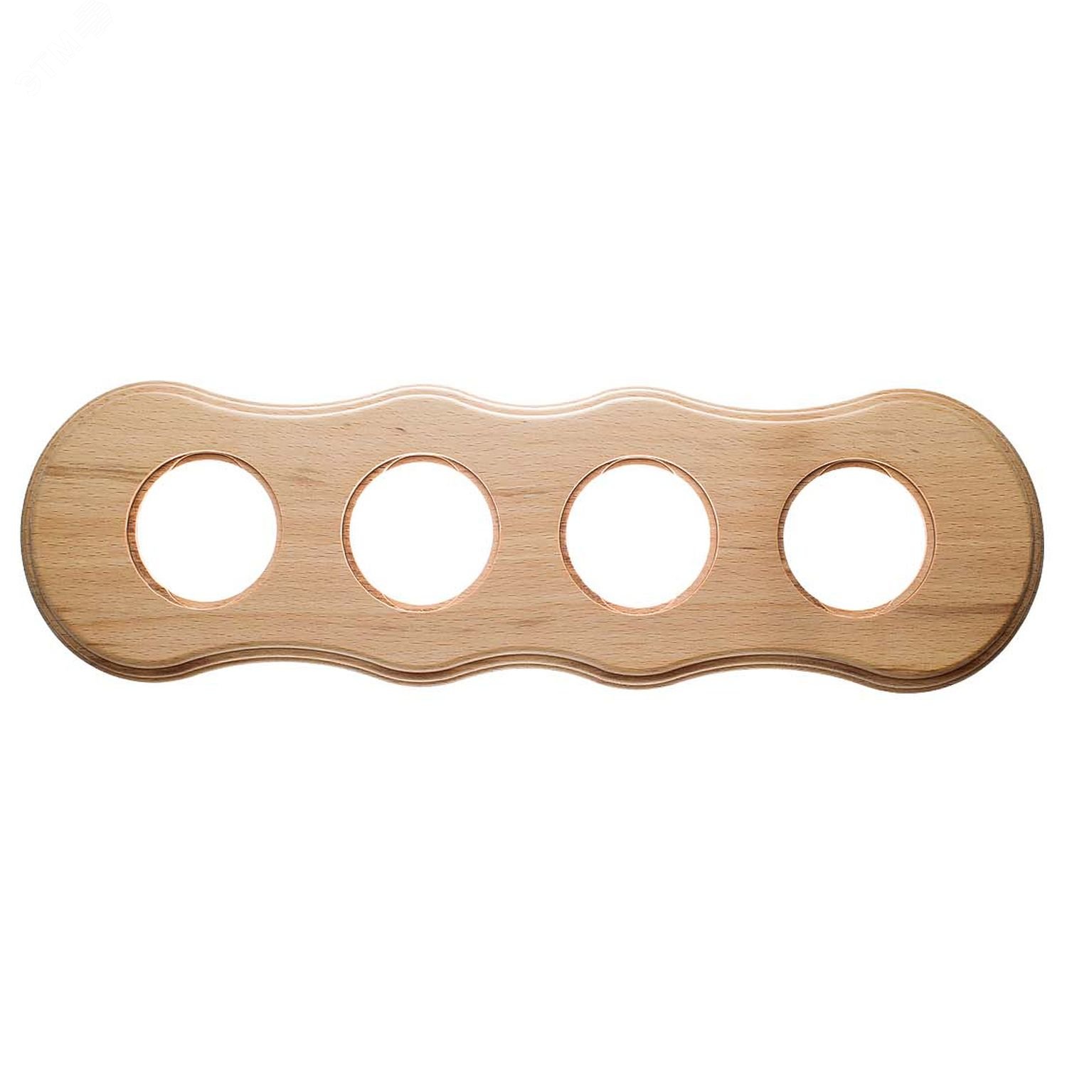 Изображение товара Рамка 4 постовая для скрытого монтажа Bironi стиль ретро из бука бесцветная