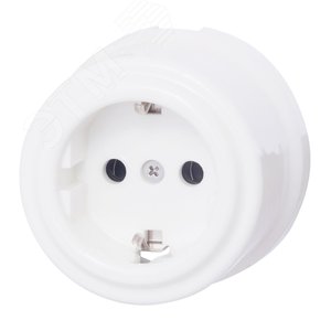 Изображение товара Розетка Лизетта с заземлением, керамика, цвет белый (шт)