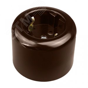 Изображение товара Розетка Лизетта с заземлением, керамика, цвет коричневый (шт)