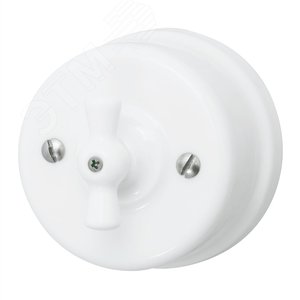 Изображение товара Выключатель Лизетта 2-х клавишный керамика, цвет белый (шт)