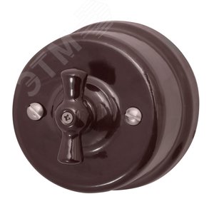 Изображение товара Выключатель Лизетта 1кл. проходной, керамика, цвет коричневый (шт)