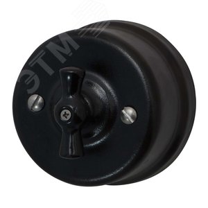 Изображение товара Выключатель Лизетта 1кл. проходной, керамика, цвет черный (шт)