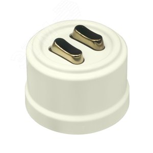 Изображение товара Выключатель Лизетта 2-кл., пластик, цвет Слоновая кость, Бронза (клавишный) (шт)