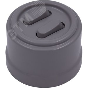 Изображение товара Выключатель Лизетта 2-кл., пластик, цвет Титан (клавишный) (шт)