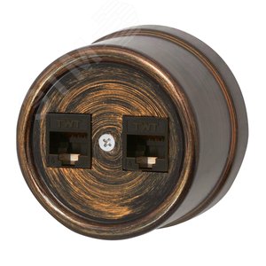 Изображение товара Розетка Лизетта RJ45 информационная двойная, пластик, цвет Бронза (шт)