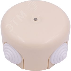 Изображение товара Коробка распределительная 78мм, пластик, цвет Песочное золото с кабельными вводами (шт)