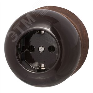 Изображение товара Розетка с заземлением Фаберже, керамика, цвет коричневый (шт)
