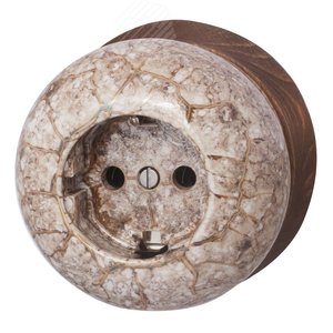 Изображение товара Розетка с заземлением Фаберже, керамика, цвет мрамор золото (шт)