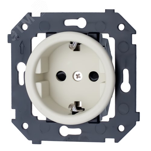 Изображение товара Розетка с заземлением. с/у, Слоновая кость матовый (шт)