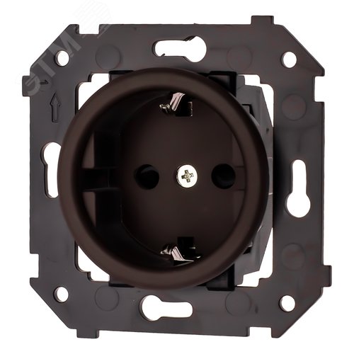 Изображение товара Розетка с заземлением. с/у, Коричневый матовый (шт)