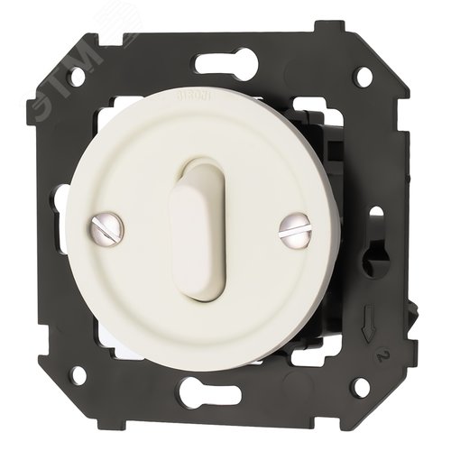 Изображение товара Выключатель 1-кл., пластик, цвет Слоновая кость матовый (клавишный) (шт)