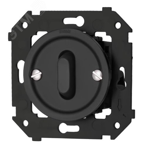 Изображение товара Выключатель 1-кл. проходной, пластик, цвет Черный матовый (клавишный) (шт)