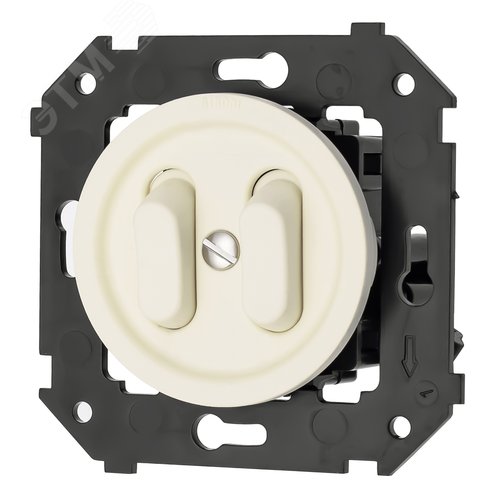 Изображение товара Выключатель 2-кл., пластик, цвет Слоновая кость матовый (клавишный) (шт)