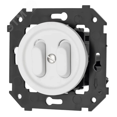 Изображение товара Кнопка (двухклавишная), пластик, цвет Белый матовый (шт)