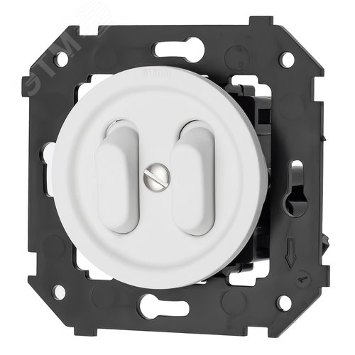 Изображение товара Выключатель 2-кл., пластик, цвет Белый матовый (клавишный) (шт)