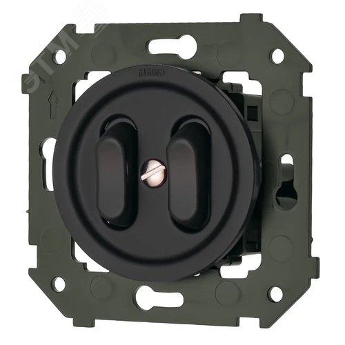 Изображение товара Кнопка (двухклавишная), пластик, цвет Коричневый матовый (шт)