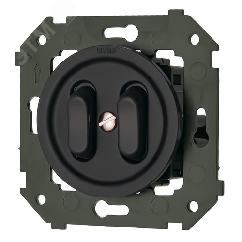 Изображение товара Выключатель 2-кл., пластик, цвет Коричневый матовый (клавишный) (шт)