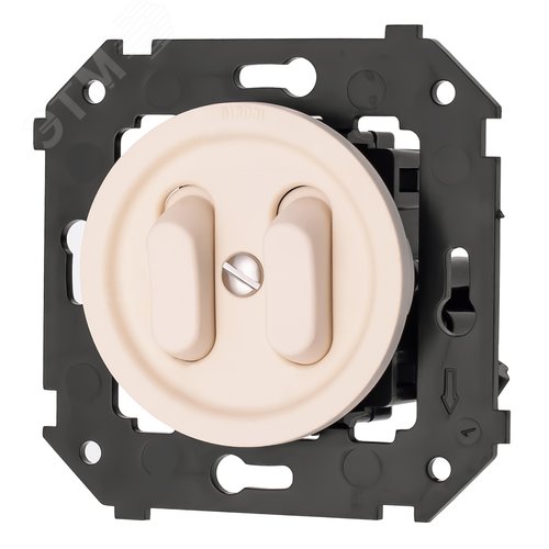 Изображение товара Выключатель 2-кл., пластик, цвет Песочное Золото матовый (клавишный) (шт)