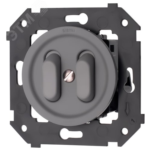 Изображение товара Выключатель 2-кл., пластик, цвет Титан матовый (клавишный) (шт)