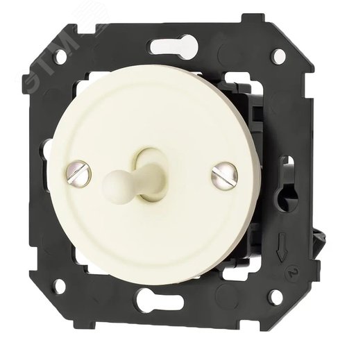 Изображение товара Кнопка (однотумблерная), пластик, цвет Слоновая кость матовый (шт)