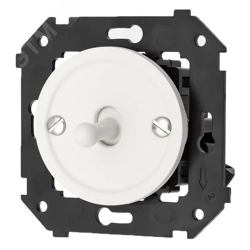 Изображение товара Выключатель 1-кл. проходной, пластик, цвет Белый матовый (тумблерный) (шт)