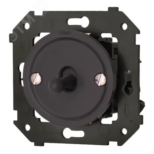 Изображение товара Выключатель 1-кл. проходной, пластик, цвет Коричневый матовый (тумблерный) (шт)