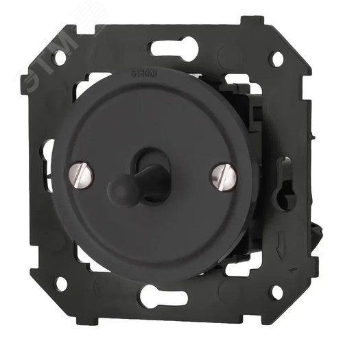 Изображение товара Выключатель 1-кл. проходной, пластик, цвет Черный матовый (тумблерный) (шт)