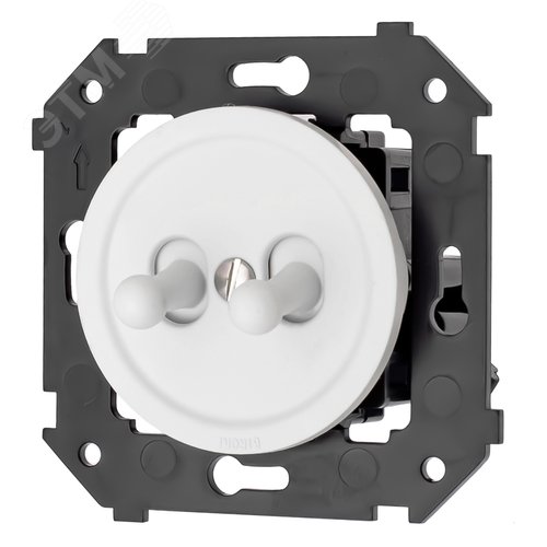 Изображение товара Выключатель 2-кл., пластик, цвет Белый матовый (тумблерный) (шт)