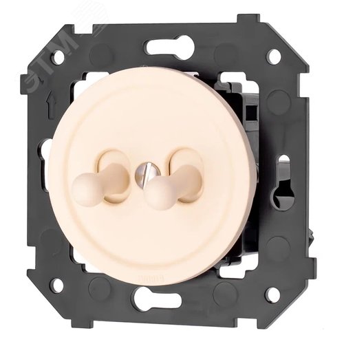 Изображение товара Кнопка (двухтумблерная), пластик, цвет Песочное Золото матовый (шт)