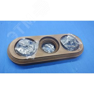 Изображение товара Лизетта Рамка 3 постовая для открытой проводки (Старое дерево на бревно 220мм) (шт)